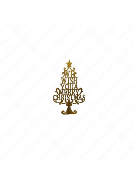 ALBERO DI NATALE - LEGNO - 40cm - ORO...