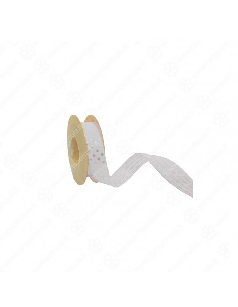 NASTRO - POIS - 2,5 cm x 25 mt - BIANCO