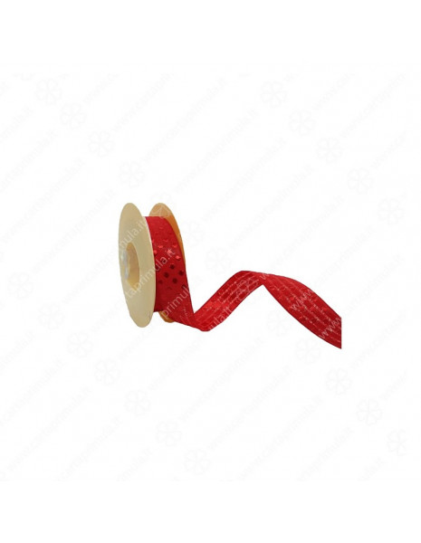 NASTRO - POIS - 2,5 cm x 25 mt - ROSSO