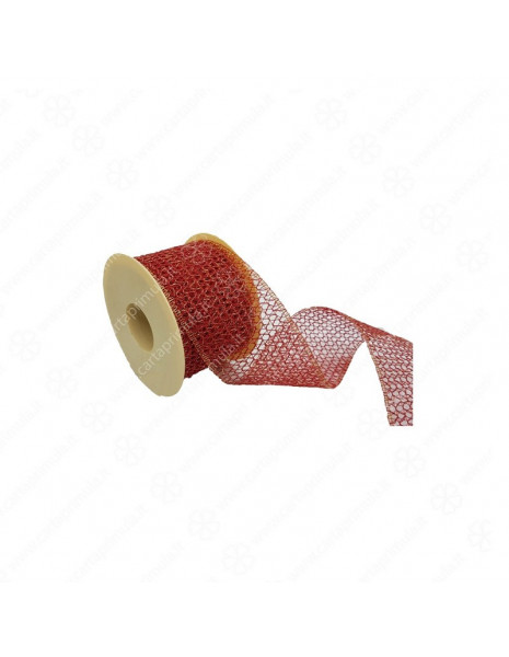 NASTRO - RETE - 7 cm x 15 mt - ROSSO-ORO