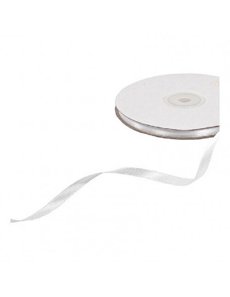 NASTRO DOPPIO RASO - 6mm - 50mt - BIANCO