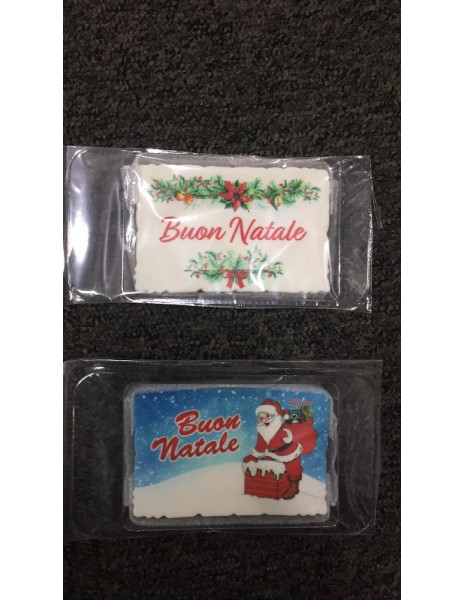 TARGHETTA DI ZUCCHERO BUON NATALE 