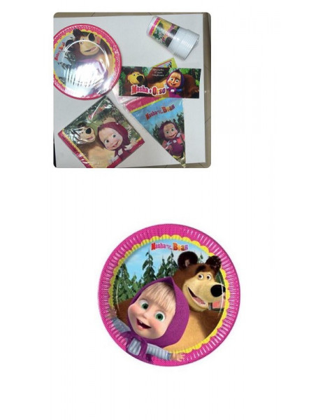 PIATTINI MASHA E ORSO - 19,5 cm - 8pz