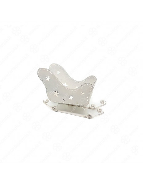 DECORAZIONE NATALIZIA - SLITTA BIANCA...