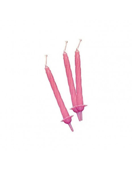 CANDELA C/SUPP. SCATOLA DA 100PZ ROSA