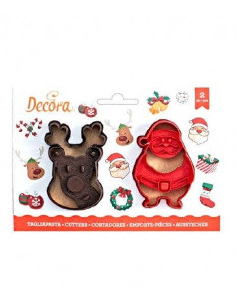 KIT 2 TAGLIAPASTA BABBO NATALE E RENSET