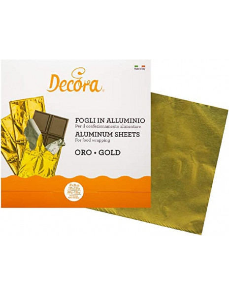 CARTA A FOGLI METAL. ORO CM 20X20...