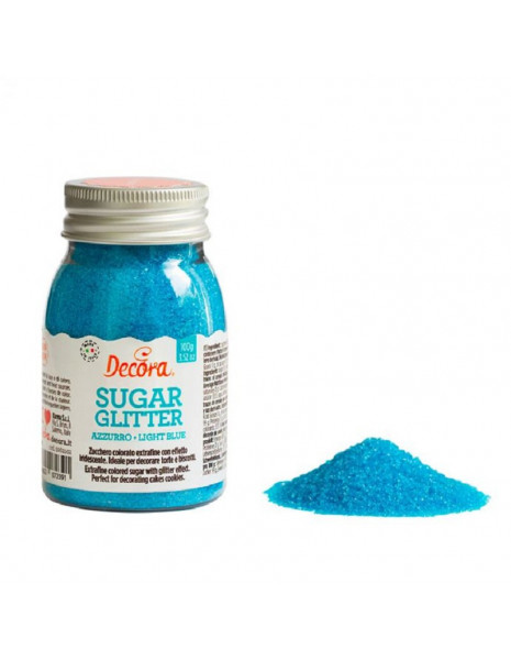GLITTER DI ZUCCHERO AZZURRO GR 100