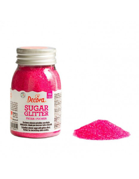 GLITTER DI ZUCCHERO FUCSIA GR 100