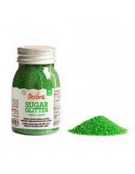 GLITTER DI ZUCCHERO VERDE GR 100