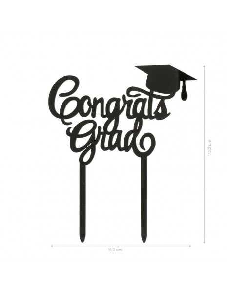 CAKE TOPPER CONGRATULAZIONE NERO