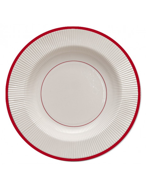 PIATTO FONDO CLASSIC RED cm.25,5 - pz.8