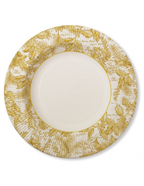 PIATTO FONDO RIGHE GOLDEN LEAVES...
