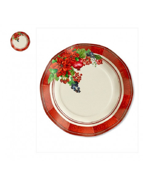 CF.8 PIATTI PICCOLI D 21 XMAS FRUIT
