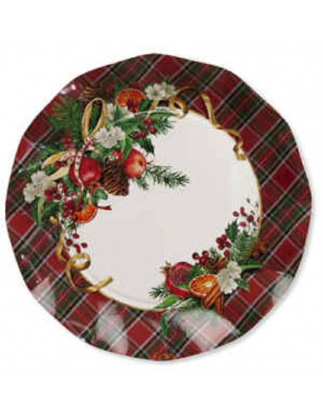 PIATTO DOLCE TARTAN CHRISTMAS CM21 PZ 8
