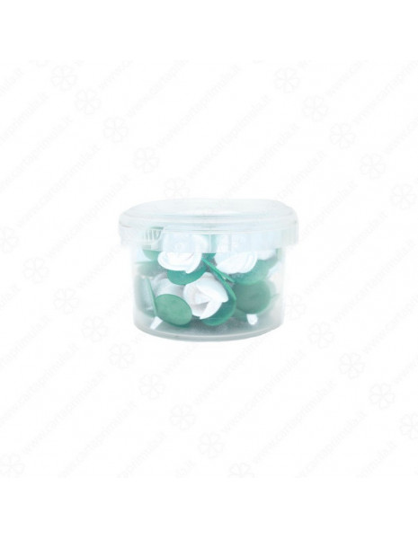MINI - ROSELLINE CON FOGLIE - 20pz -...