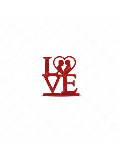 CAKE TOPPER - LOVE - 19x19 cm - ROSSO
