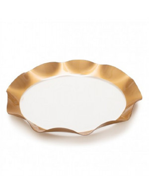 VASSOIO ROTONDO ONDULATO ORO