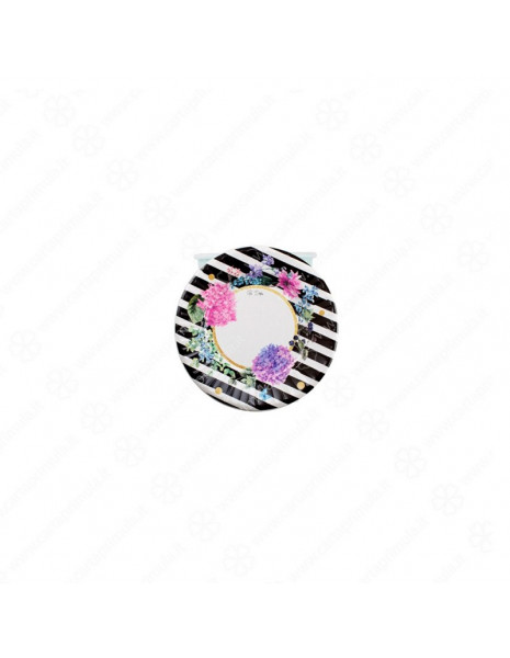 PIATTI FONDO BLACK & FLOWERS - 24cm -...