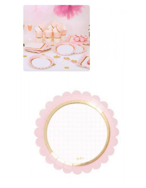 piatti baby chic rosa pz 8 cm 18