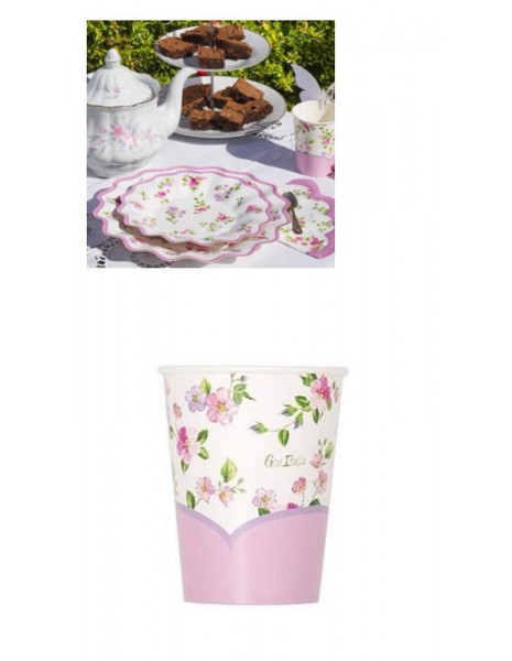 BICCHIERI 250cc. ROMANTIC FLOWERS - pz 8