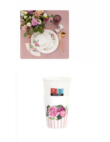 BICCHIERI + 8 COVER FLORAL PINK CC250...