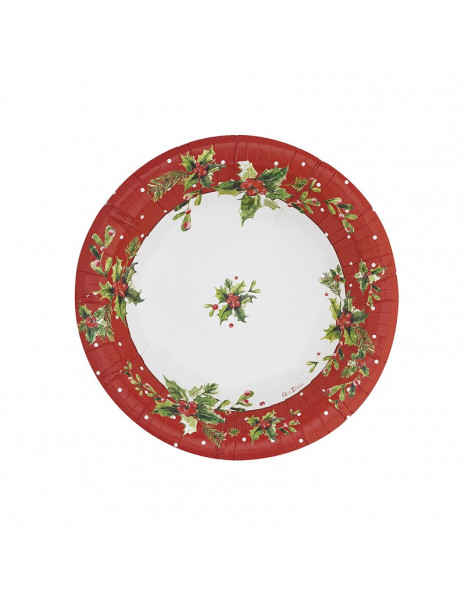 PIATTO HOLLY CHRISTMAS CM27 pz 8