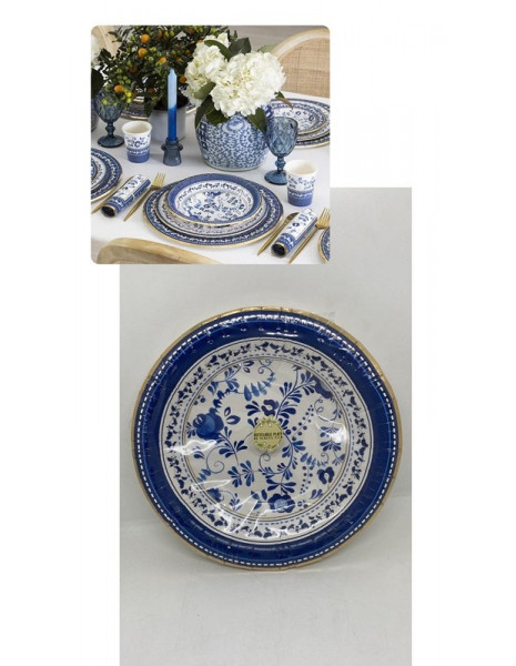 PIATTO FONDO BLU GRACE cm.24 pz.8