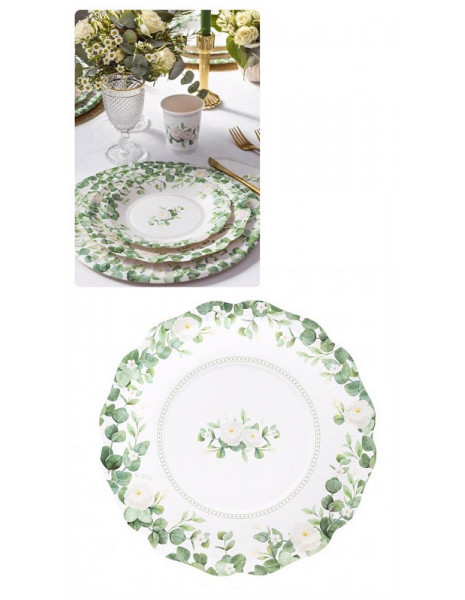 PIATTI ROMANTIC GREEN cm.27 pz.8
