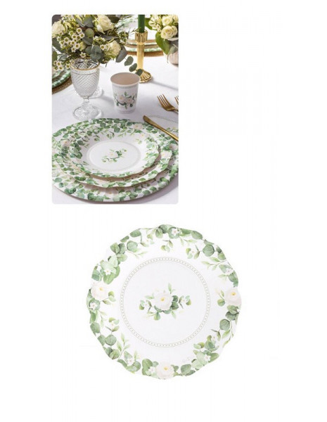 PIATTI ROMANTIC GREEN cm.21 pz.8