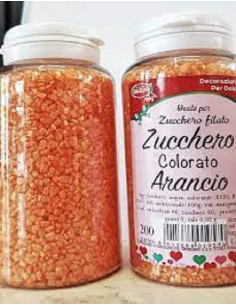 ZUCCHERO COLORATO ARANCIONE gr.200