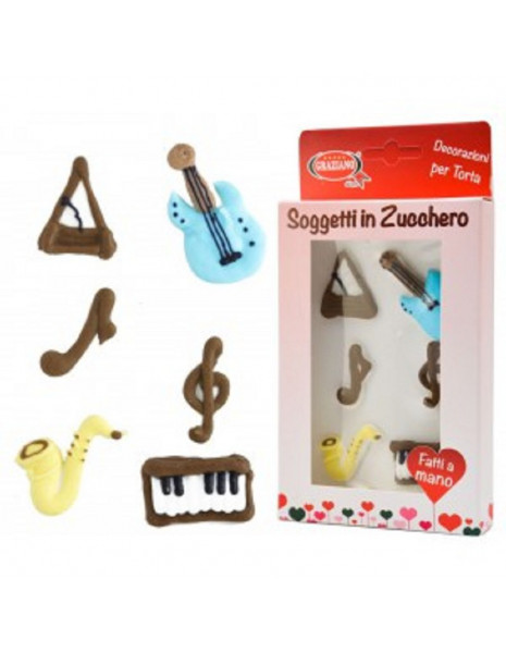 STRUMENTI MUSICALI IN ZUCCHERO PZ 9