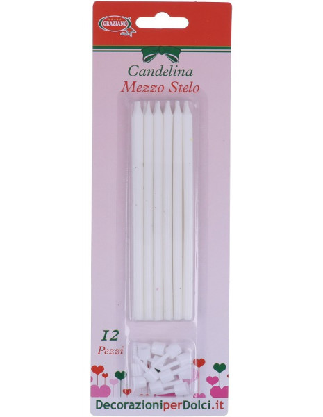 12 CANDELE MATITE BIANCO + SUPP