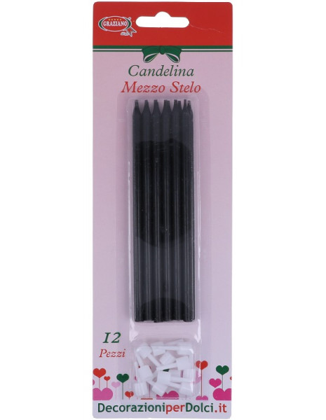 12 CANDELE MATITE NERO+ SUOO