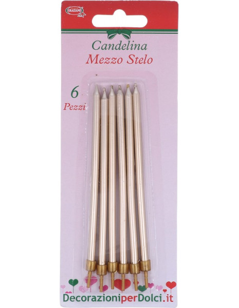 6 CANDELE MATITE ORO+ SUPP
