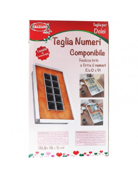 TEGLIA NUMERI COMPONIBILE 32x18x5 cm.