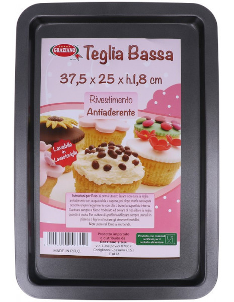 TEGLIA BASSA ANTIAADERENTE37,5X25XH1,8CM