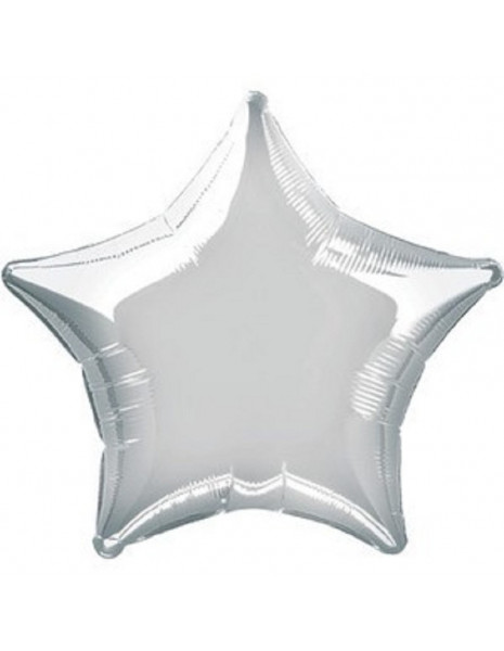 PALLONCINI MYLAR FORMA DI STELLA ARGENTO