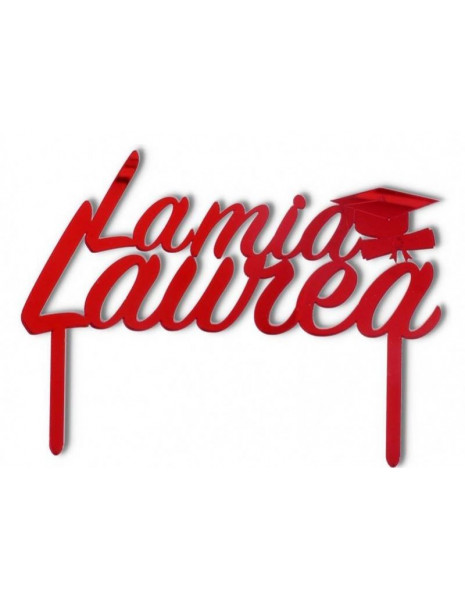 CAKE TOPPER IN PLEX LA MIA LAUREA ROSSO
