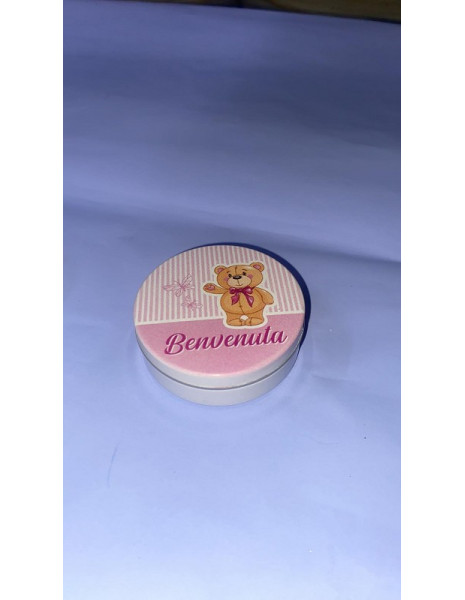 SCATOLA LATTA ROSA BENVENUTA 
