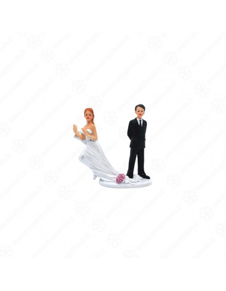 CAKE TOP - SPOSA IN FUGA CON BOUQUET-...