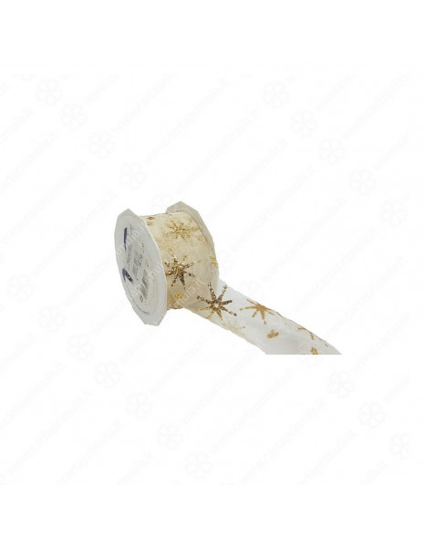 NASTRO - FIRMAMENTO - BIANCO-ORO
