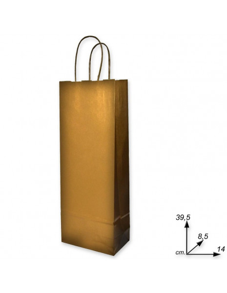 BUSTA PORTABOTTIGLIA - 14x8x40 cm - ORO