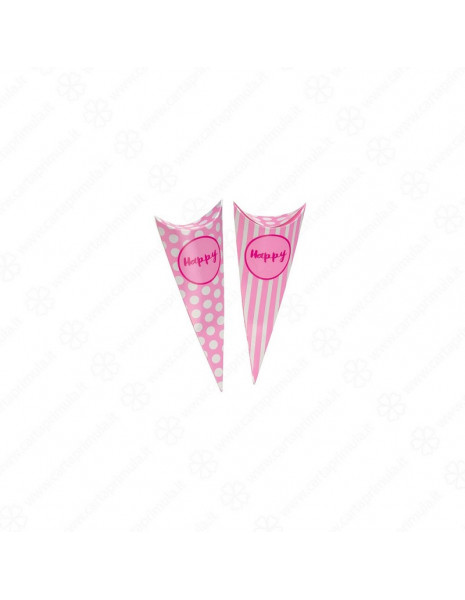 SCATOLINE CONO - HAPPY - 19 cm - ROSA