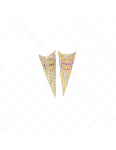 SCATOLINE CONO - HAPPY - 19 cm - GIALLO