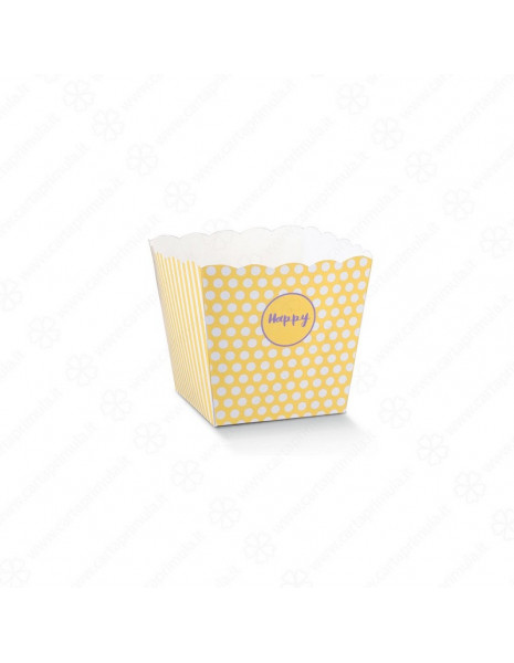 VASO - HAPPY - 15x15x18 cm - GIALLO