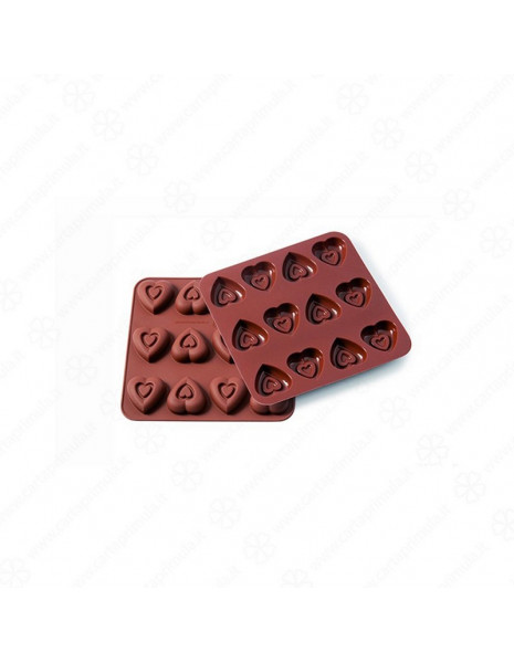 STAMPO IN SILICONE - HEARTS - 3D -...
