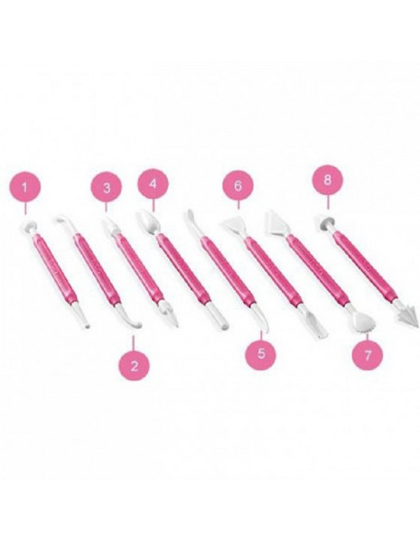 KIT 8 - MODELLIN TOOLS - BIANCO E FUCSIA