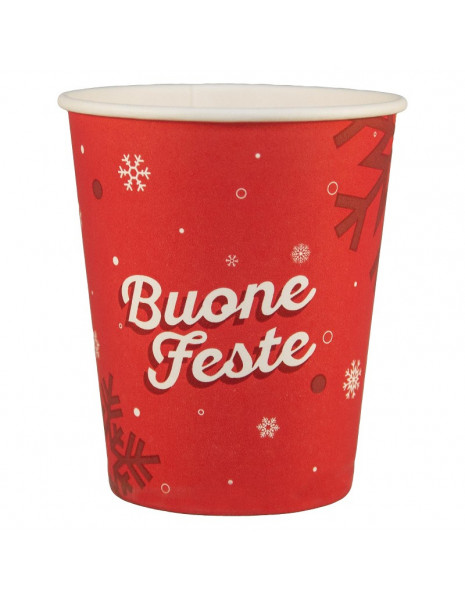 BICCHIERI CARTA 180ML ROSSO BUONE...