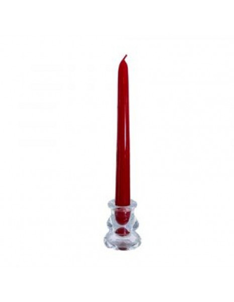 CANDELA STELO CM 20 ROSSO METALLIZZATO